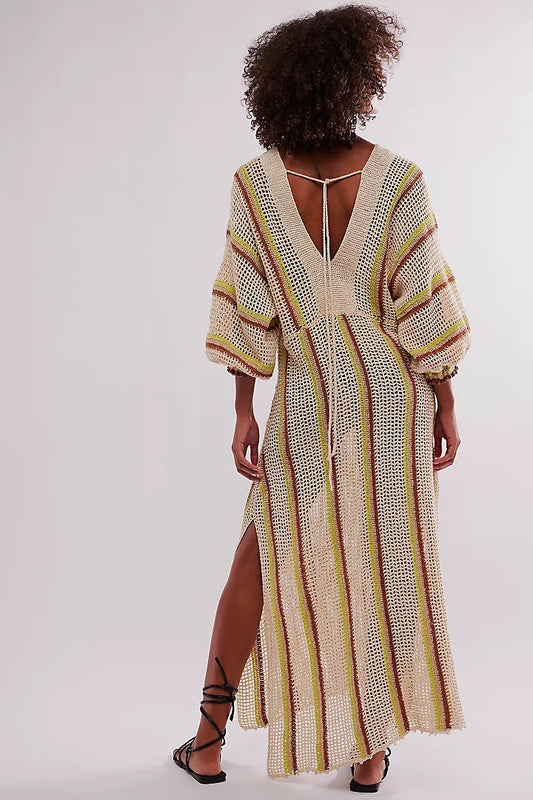 Striped Knit Kaftan