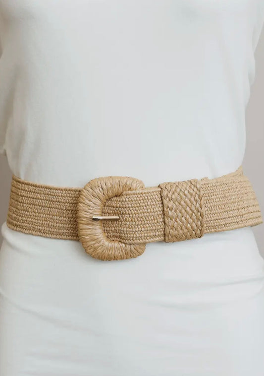 Raffia Stretch Belt