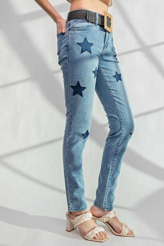 Star Embellished Jeans