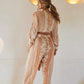 Beige & Tan Print Pants