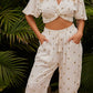 White Pants with Gold Sequin Dots
