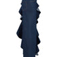 Wide Leg Dark Blue Ruffle Jeans