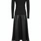 Black Knit Dress With Gold Buttons