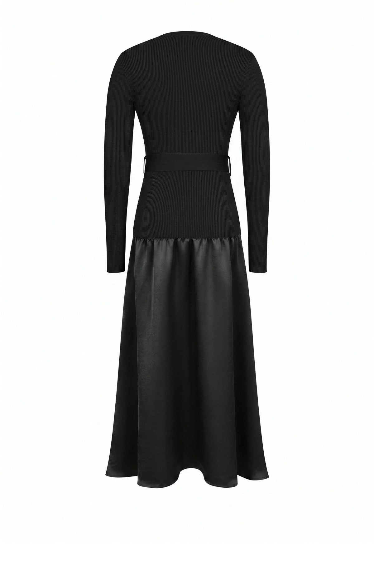Black Knit Dress With Gold Buttons