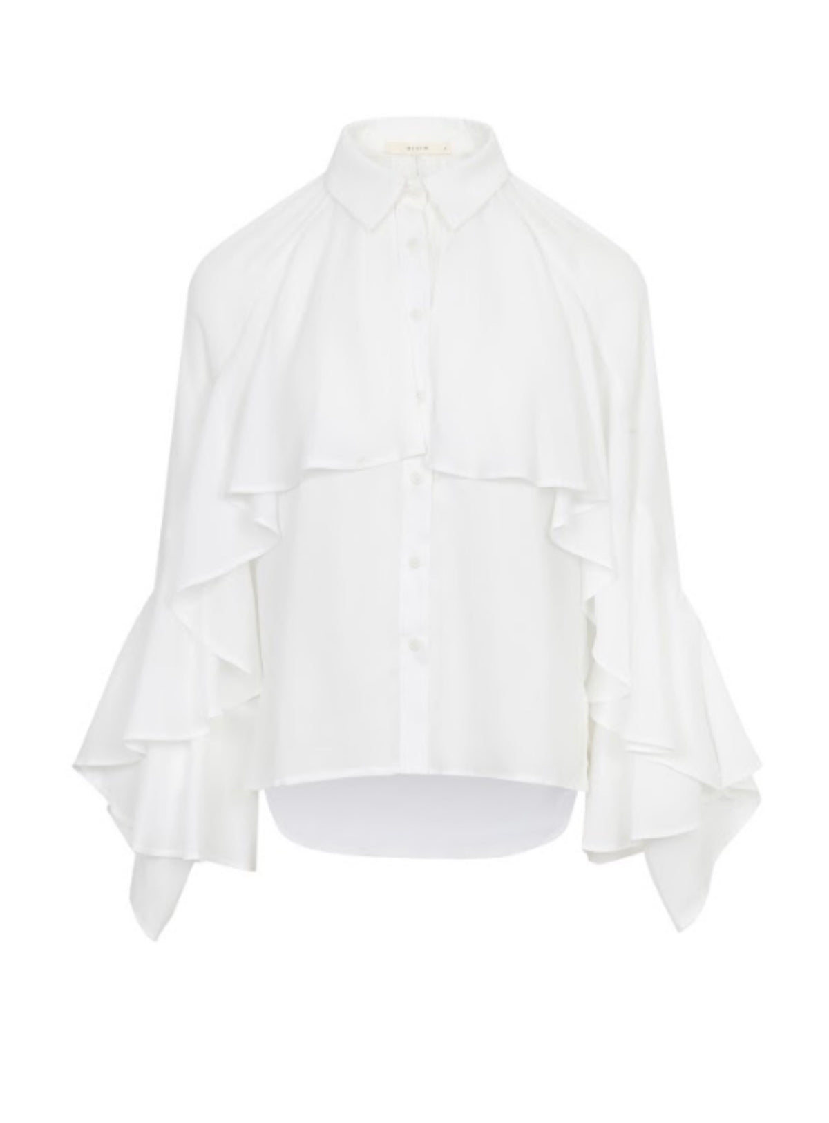 White Ruffle Blouse