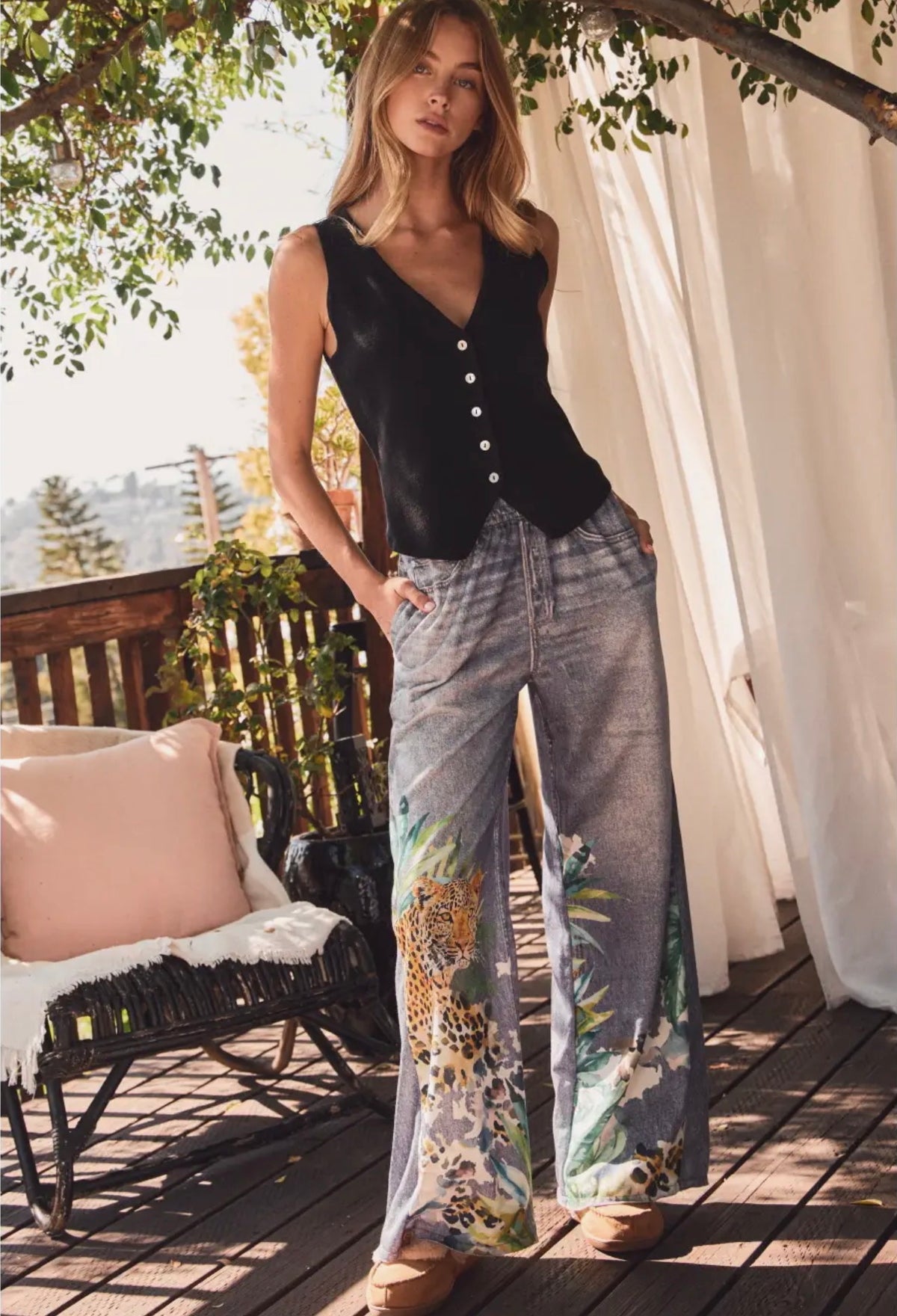 Denim Look Safari Jeans