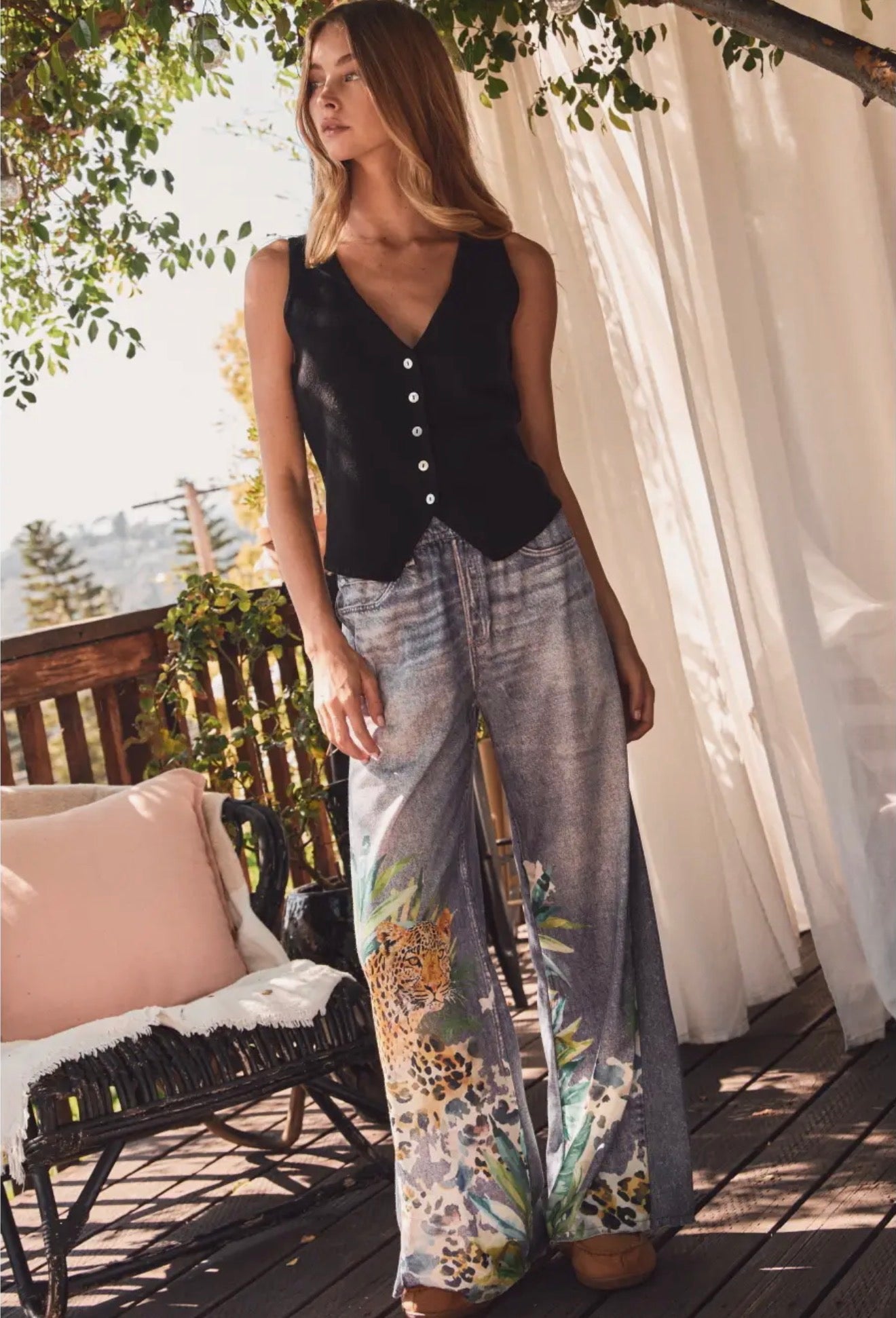 Denim Look Safari Jeans