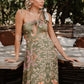 Green Print One Shoulder Dress