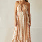 Tan & Beige Print Halter Dress