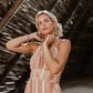 Tan & Beige Print Halter Dress