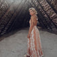 Tan & Beige Print Halter Dress
