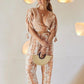 Beige & Tan Print Pants