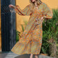 Orange Mix Block Print Maxi Dress