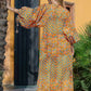 Orange Mix Block Print Maxi Dress