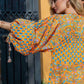 Orange Mix Block Print Maxi Dress