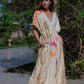 Tan Tie Dye Kimono Dress