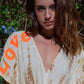 Tan Tie Dye Kimono Dress