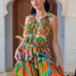 Short Tropical Print Sundress