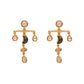 Crescent Moon Multi Stone Earrings