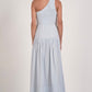 Light Blue One-Shoulder Gauze Maxi Dress