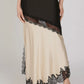 Black & Cream Silky Slip Skirt