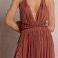 Cayenne Halter Dress with High Slit & Rope Belt