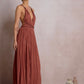Cayenne Halter Dress with High Slit & Rope Belt