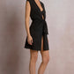 Black Knit Coverup with Tie Front