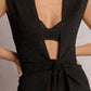 Black Knit Coverup with Tie Front