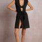 Black Knit Coverup with Tie Front