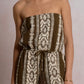 Brown & White Woven Romper