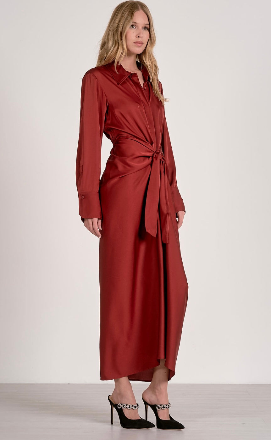 Red Wrap Maxi Dress