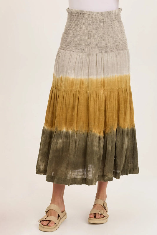 Tie Dye Linen Skirt