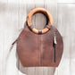 Round Hand Tooled Leather Bag