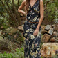 Black Floral Print Slip Skirt