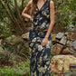 Black Floral Print Slip Skirt