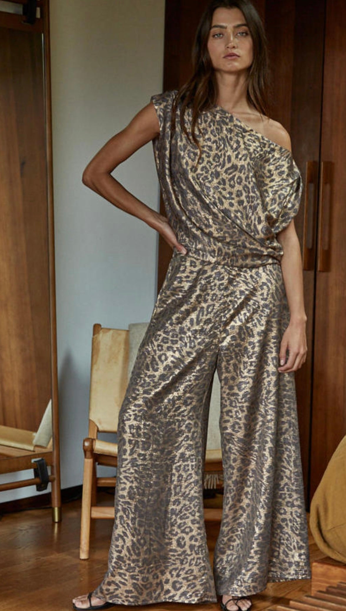 Gold Leopard Print Pant