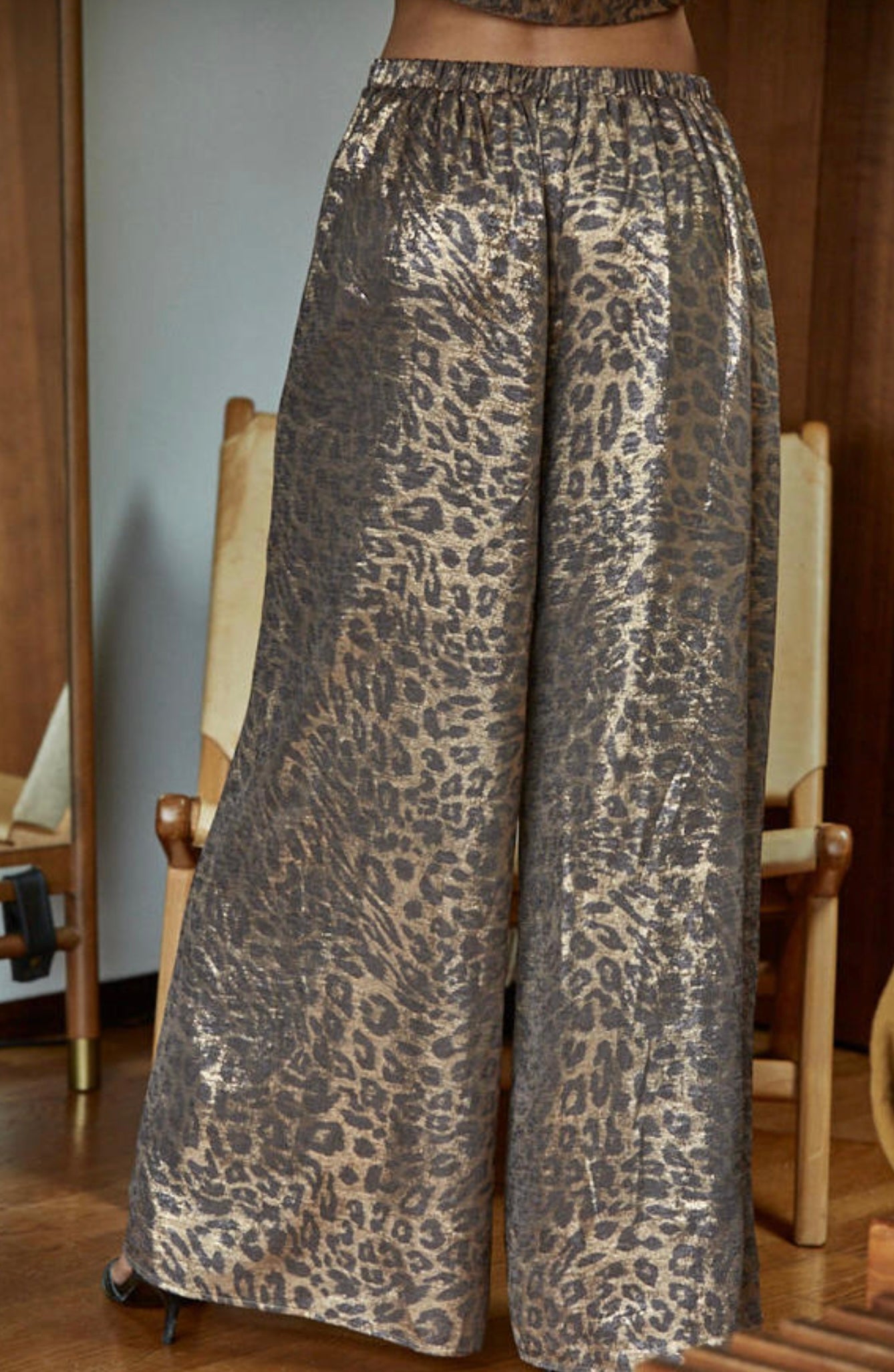Gold Leopard Print Pant