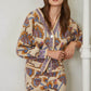 Taupe Print Knit Cardigan