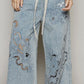 Denim Eyelet Jeans