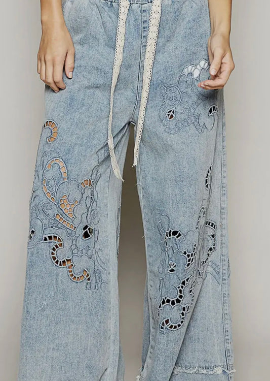 Denim Eyelet Jeans