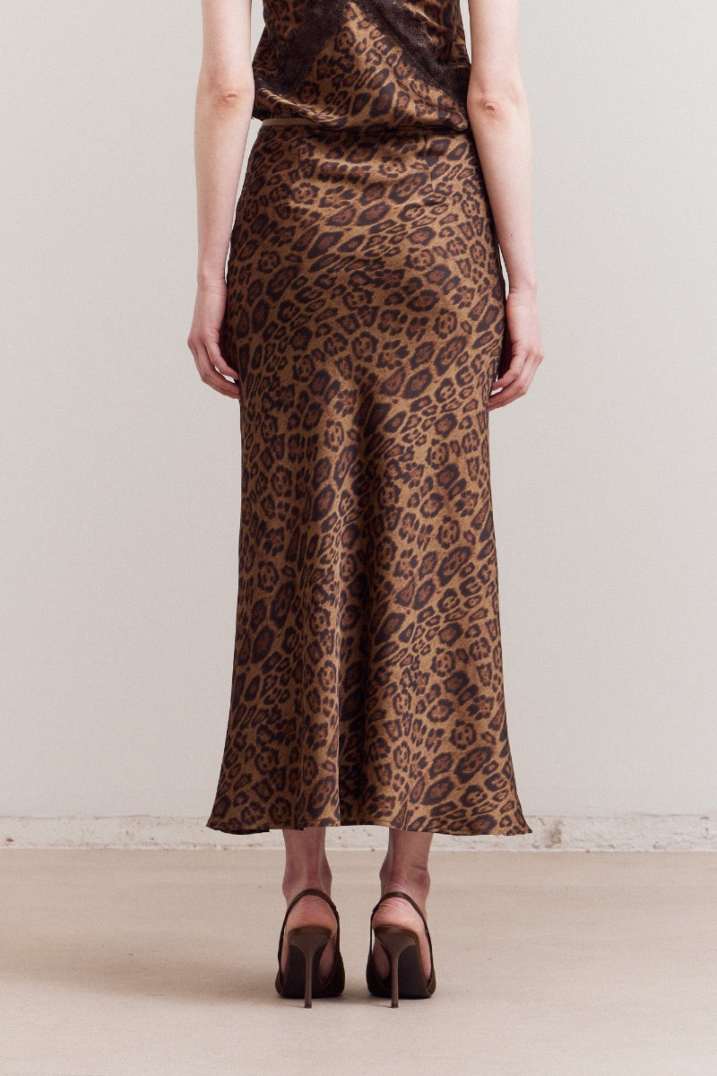 Leopard Print Slip Skirt
