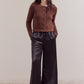 Black Wide Leg Satin Pant