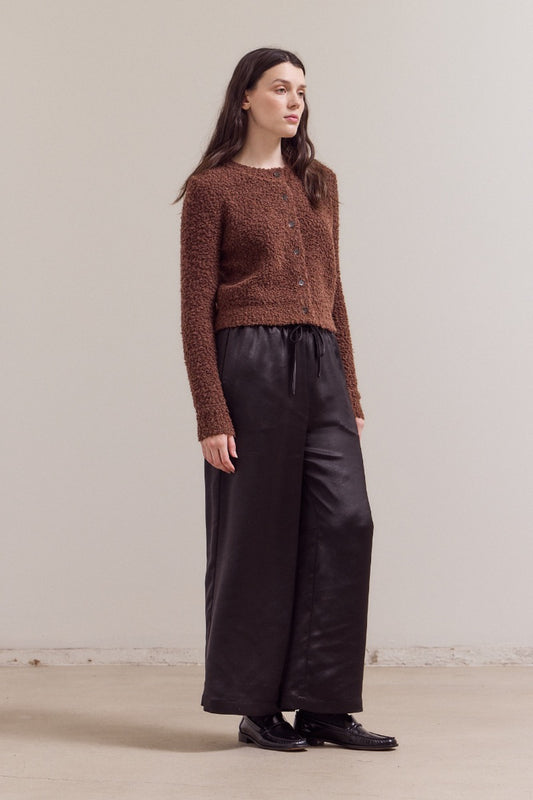 Black Wide Leg Satin Pant