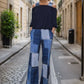 Faux Denim Pull on Pant
