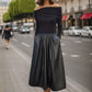Black Faux Leather Midi Dress