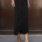 Black Jersey Skirt with Flower Appliqué