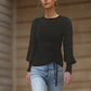 Black Jersey Top with Side Drawstring Detail
