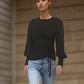 Black Jersey Top with Side Drawstring Detail