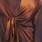 Brown & Orange Tie Dye Print Dress